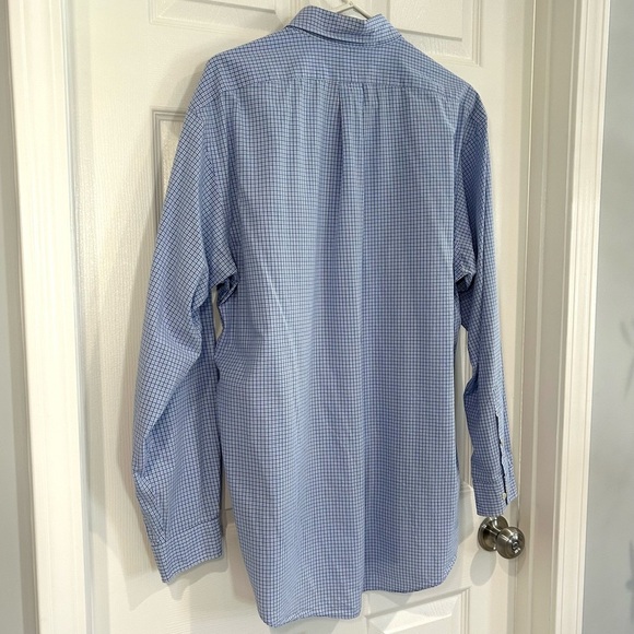 Ralph Lauren Polo Men's Blue Checkered Plaid Button Up Dress Shirt 16.5  34/35 - Picture 7 of 11